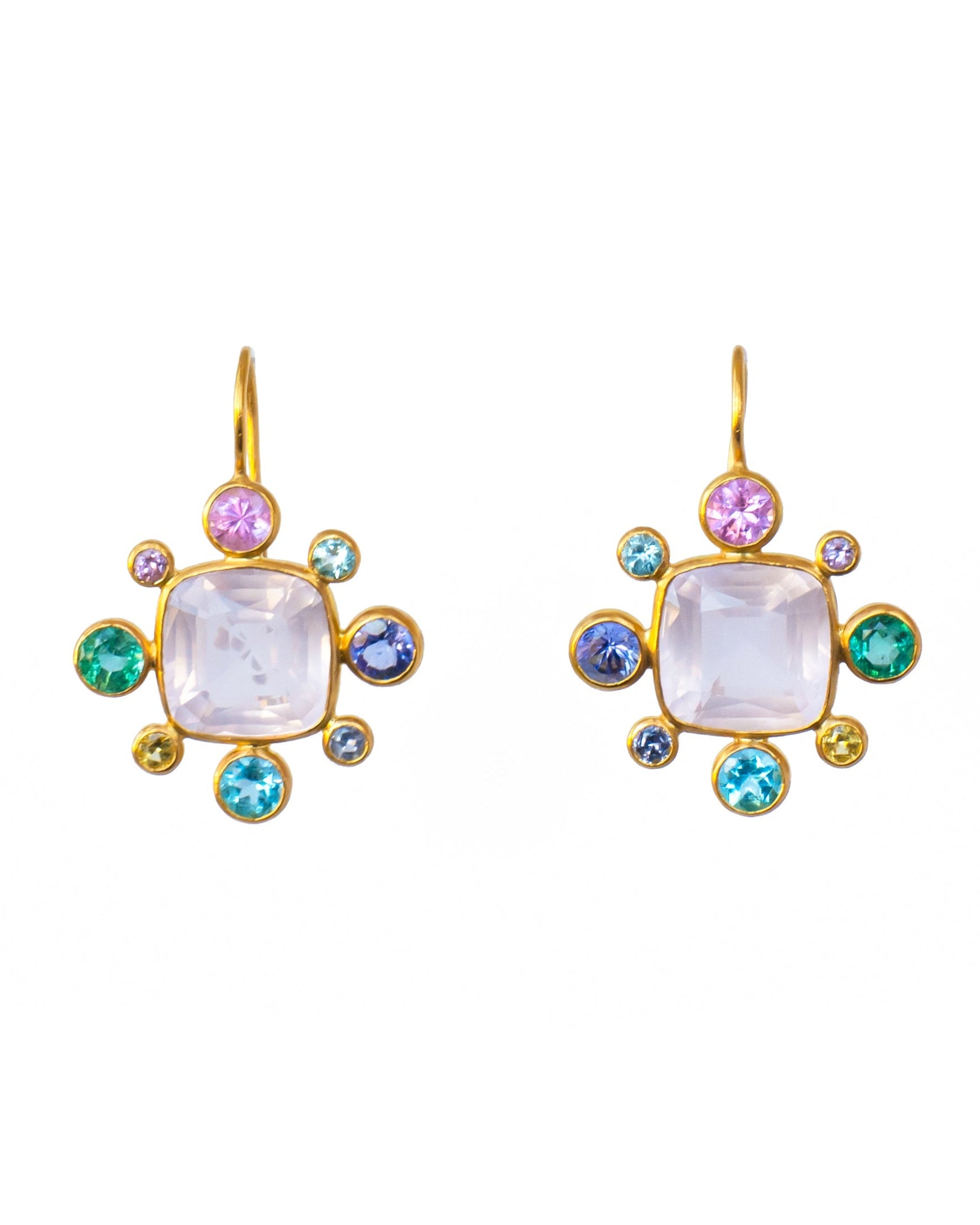 Rose Quartz Byzantine Earrings